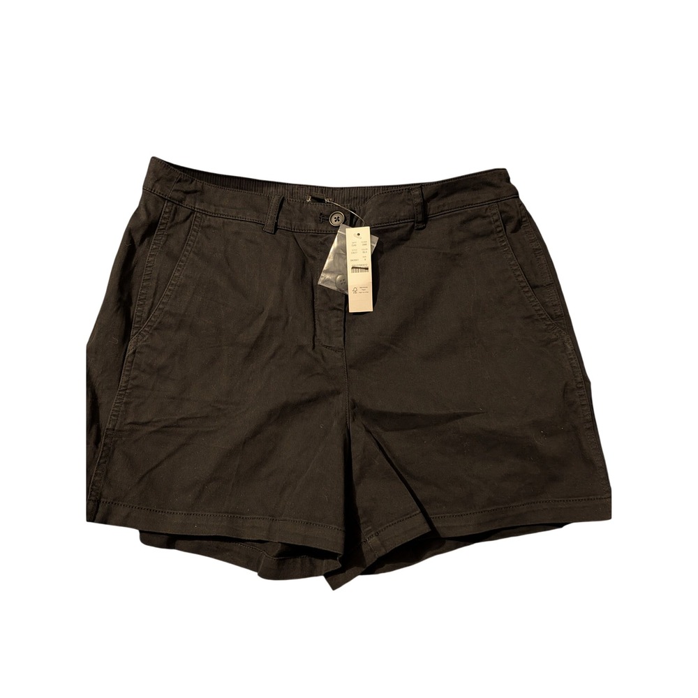 J.Crew Black High Rise Chino Shorts Size 8 Preppy Stretch Classic